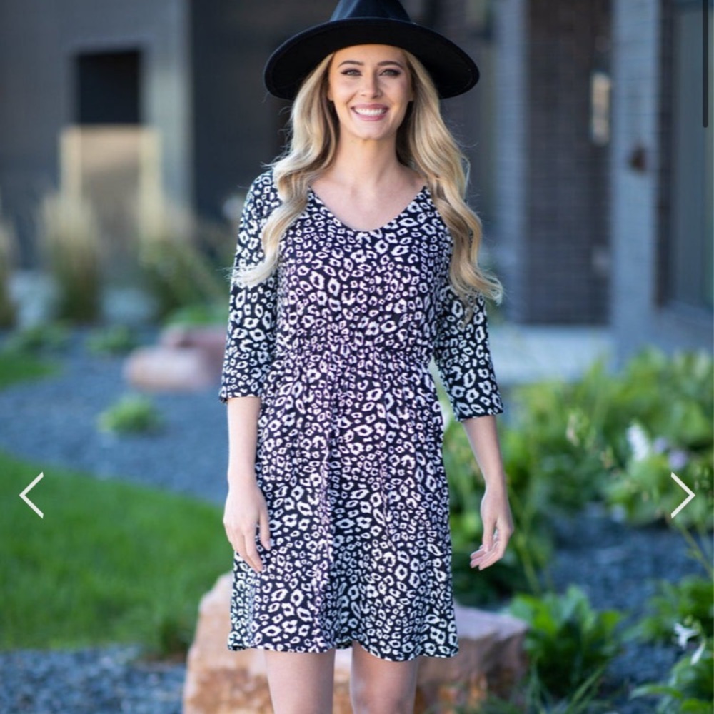 NEW black & white animal print dress